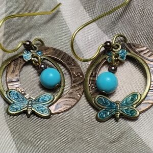 Silver Forest Earrings Butterfly